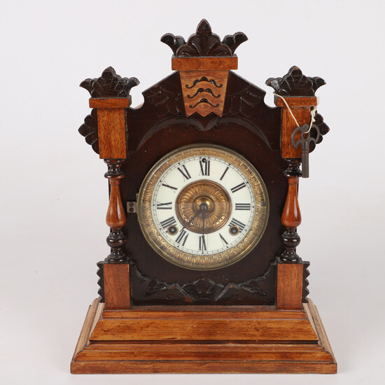 TABLE CLOCK, wood, Ansonia Clock Co, New York.
