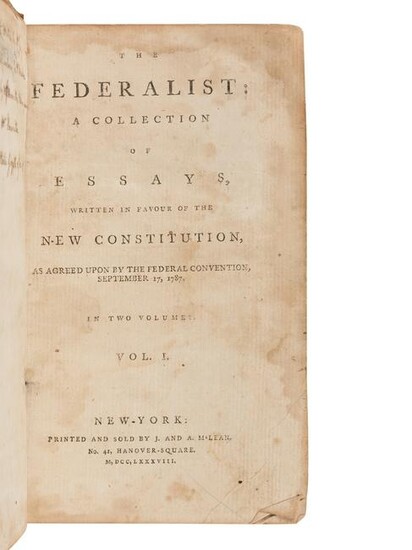[THE FEDERALIST PAPERS]. [HAMILTON, Alexander