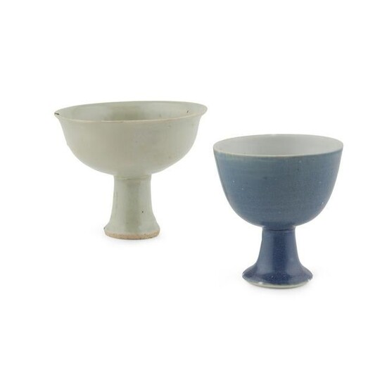 TWO STEM CUPS YUAN DYNASTY AND TRANSITIONAL PERIOD