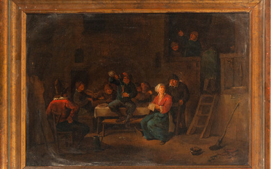 Tavern interior, 17th century Flemish school, school of David Teniers...