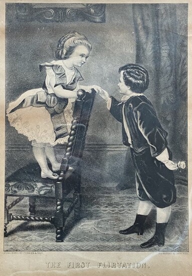 "The First Flirtation", Currier & Ives Lithograph