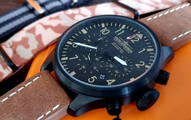 Thunderbirds-Pilot army military watch Chronograph Big Falcon + free omega style strap - Men - 2019