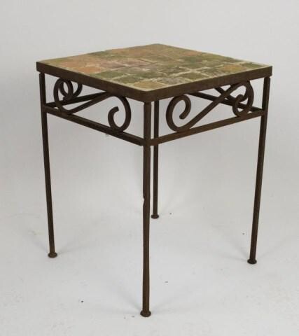 Tile & Wrought Iron Patio or Garden Table