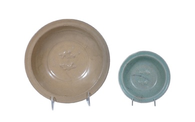 Two Chinese Celadon 'Twin Fish' Bowls, Song-Liao Dynasty, 14th-16th Century