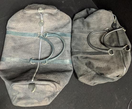 Two Dior mens suede gym bags