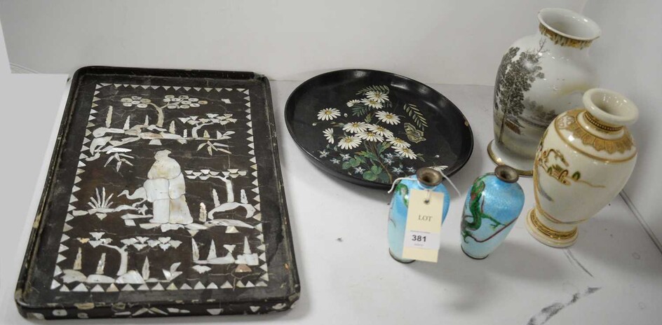 Two Japanese vases and other Asian items