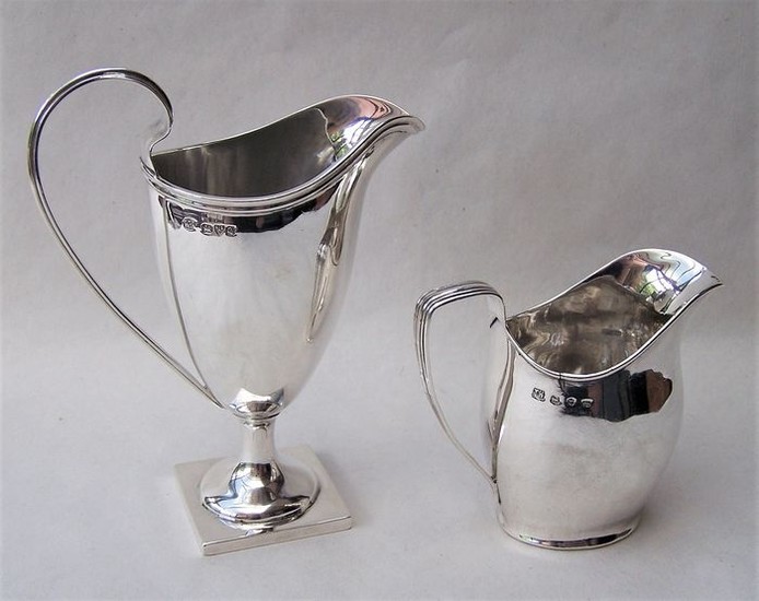 Two Victorian Sterling Silver Creamers,- .925 silver - William Aitken and Thomas Hayes, Chester and Birmingham Hallmarks - England - 1891 & 1899