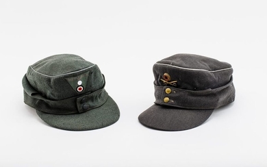 Two field caps. One Wehrmacht (probably) M 43...