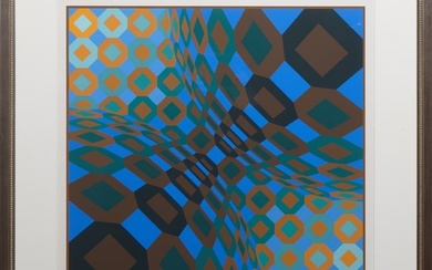 Victor Vasarely (Hungarian/French, 1906-1997), "So-Lo," from Bach-Vasarely, 1973, color silkscreen