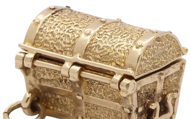 Vintage 9K Yellow Gold English Hidden Treasure Chest