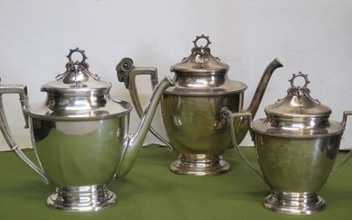 Vintage Silverplate Teapots (2) & (1) Sugar Bowl