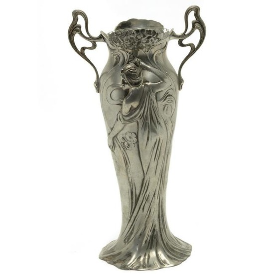 WMF Art Nouveau Pewter Vase.