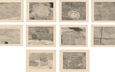 Xu Bing, Five Series of Repetition: (i) Haystack Reflection; (ii) Black Pool; (iii) Withered Pool; (iv) Pool of Life; (v) Black Tadpoles; (vi) Field; (vii) Big River; (viii) Moving Cloud; (ix) Farmland; (x) Mountain Place