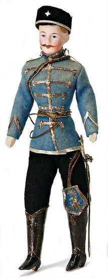 dollhouse soldier, for a stately dollhouse room, bisque