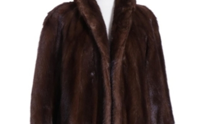 Mahogany Mink Fur Jacket with Soutache Lining, Vintage