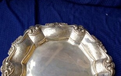 large centerpiece-dish - .800 silver - Italy - Early 20th century
