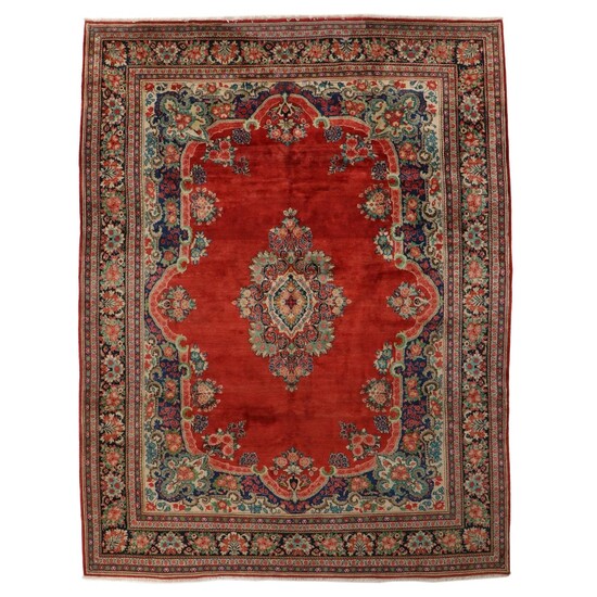 10'3 x 13'8 Hand-Knotted Persian Kerman Room Sized Rug