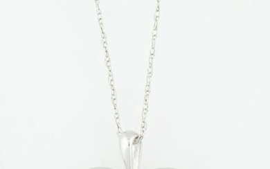 14K White Gold Heart Pendant, the pierced heart with a