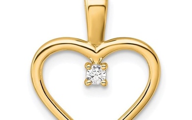14K Yellow Gold AA .05ct. Diamond Heart