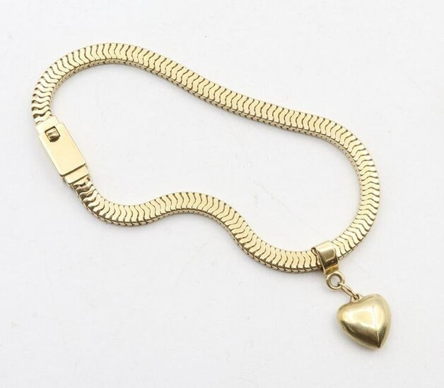 14KY Gold Bracelet with Charm Slide