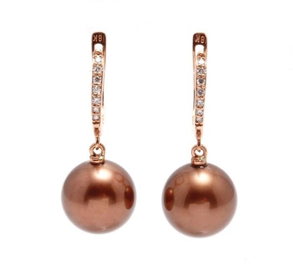 18 kt. Rose Gold - 10x11mm Special Chocolate Tahitian