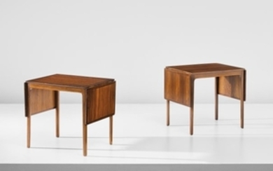 Ole Wanscher, Pair of drop-leaf side tables, designed for the library of the Danish Institute of Science and Art, Rome