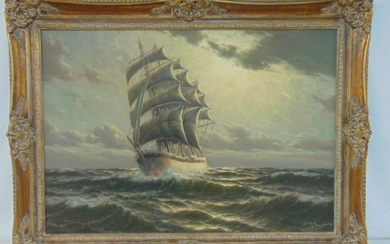 Painting, "Clipper Ship", Walter Dettmann, oil on