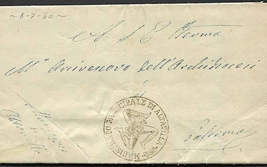 1860, Sicilia, lettera in franchigia da Altavilla a Palermo dell’8 luglio 1860