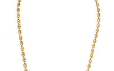 18KT YELLOW GOLD NECKLACE, 49 GRAMS L 39"