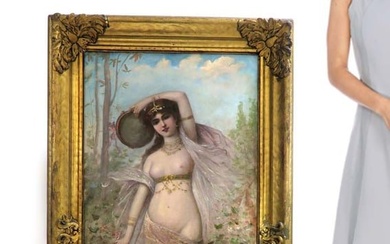 19th C. Oil on Canvas Orientalist Painting Signed
