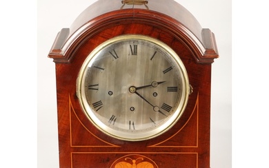 19th century mahogany inlaid bracket clock, 48.5cm high.
