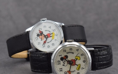 2 MICKEY MOUSE wristwatches, Switzerland / Walt Disney...