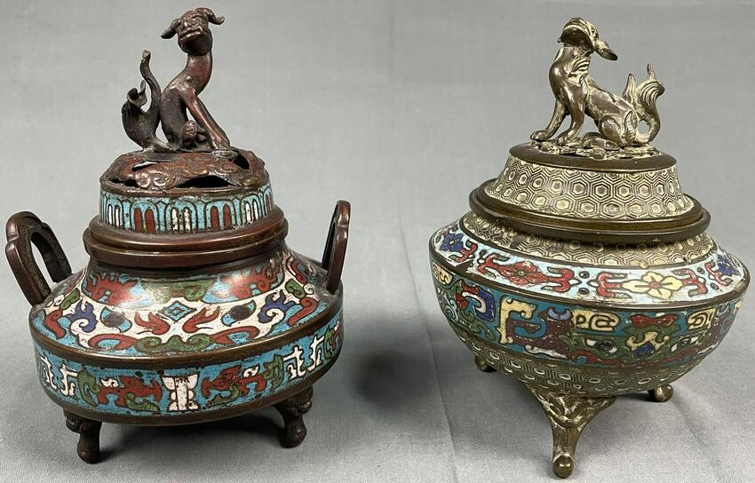 2 cloisonné incense burners in ancient China