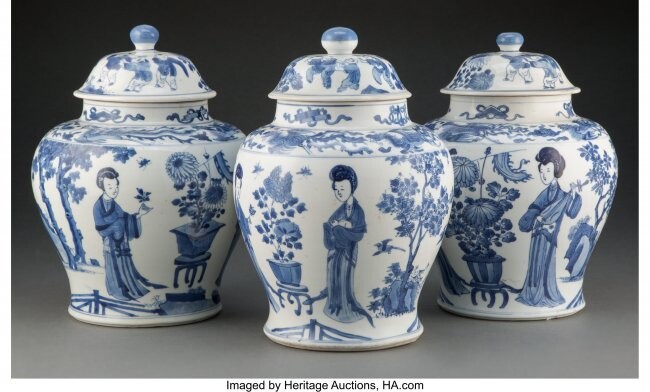 25182: A Group of Three Chinese Blue and White Covered