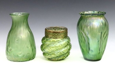 3 Loetz Art Glass Vases