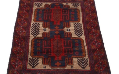3' x 5' Hand-Knotted Afghan Turkmen Accent Rug, 2000s
