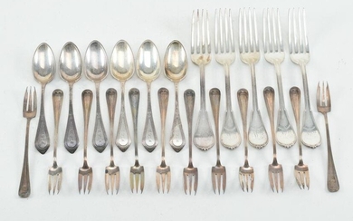 5 Sterling dinner forks, Cottage pattern by Gorham, and