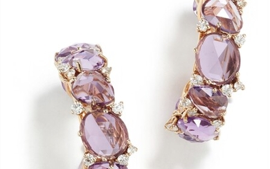 Pomellato, A Pair of Amethyst and Diamond 'Lulu' Earrings