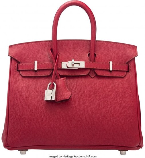 58182: Hermès 25cm Rouge Grenat Epsom Leather Bi