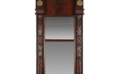 A Federal brass-mounted mahogany pier mirror circa 1815-1820 H:...