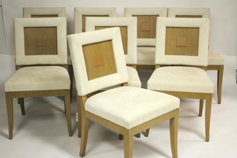 8 Mid Century Stained Oak Dining Chairs, c.1950