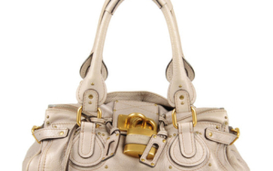 CHLOÉ - a light grey MM Paddington handbag.