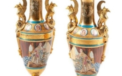 A Pair of Empire Style Porcelain Vases