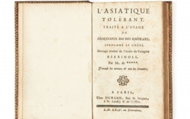 Laurent Angliviel de LA BEAUMELLE 1726-1773 L'Asiatique tolérant