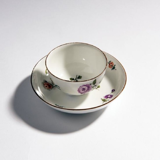 KPM Meissen, Teacup with saucer 'German Flower', c.