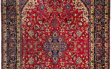 9 x 13 Traditional Semi-Antique Persian Isfahan Rug