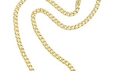 Long Gold Curb Link Chain Necklace, Cartier