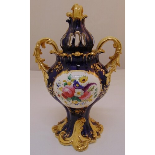 A 19th century Coalport pot pourri vase and cover decorated ...