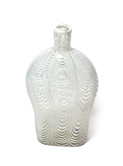 A 19th century Nailsea glass flask