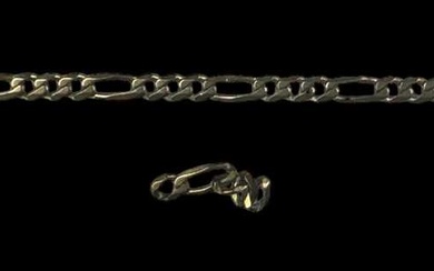 A 9ct yellow gold bracelet with two spare links, length...